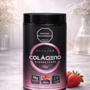 Colágeno Hidrolizado FitLife · Sabor Fresa · 720g · 30 servicios